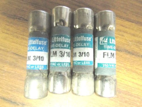 1 LOT OF 4 USEDW LITTELFUSE TIME-DELAY 250 VAC  FLM 3/10 ...........  XT-61BB