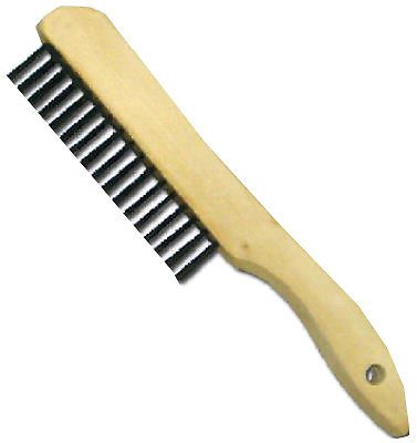 ABCO PRODUCTS Wire Brush, Shoe Handle, Steel &amp; Wood