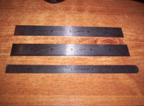 3- 6 inch stainless steel igaging and Pittsburg machinist inspection rulers