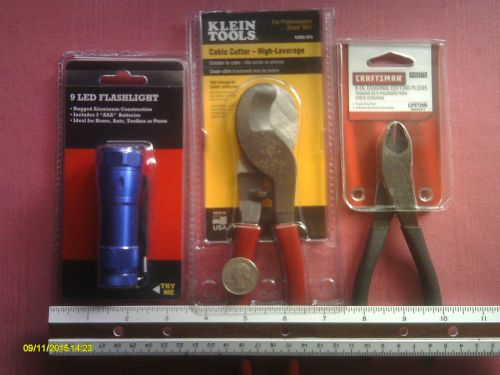 Klein tools 63050 high leverage cable cutter-6&#034; diagonal cutters-led light for sale