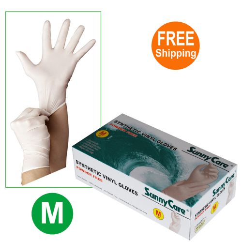 100 Pcs/Box Synthetic Vinyl Gloves (Powder Free) (Latex Nitrile Free)  Medium
