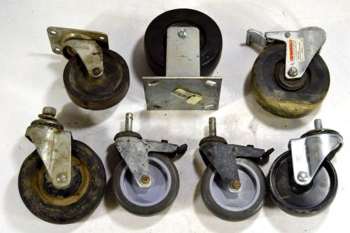 Lot of 7 Assorted Casters Junk Drawer Sold for Parts Steampunk