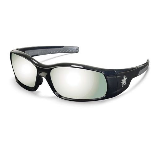 Crews SR117 MCR Swagger Safety Glasses Black Frame Silver Mirror Lens