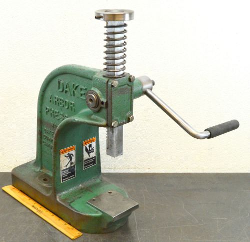 Dake no. y 901002 arbor press 1-1/2 ton hand press bench press used for sale