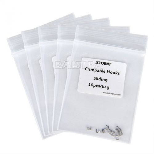 5bag dental orthodontic left/right curved sliding crimpable hooks 10pcs/pack hot for sale