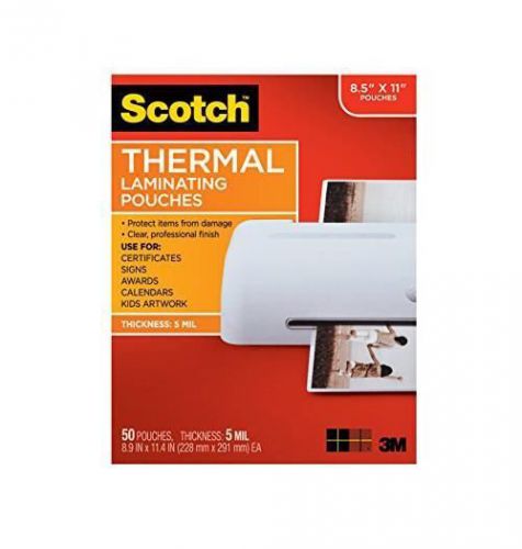 NEW Scotch Thermal Laminating Pouches, 8.9 x 11.4-Inches 50-Pack (TP5854-50)
