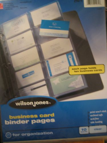Wilson Business Card Binder Pages 10 Cards Per Page 10 Pages Per Pack t