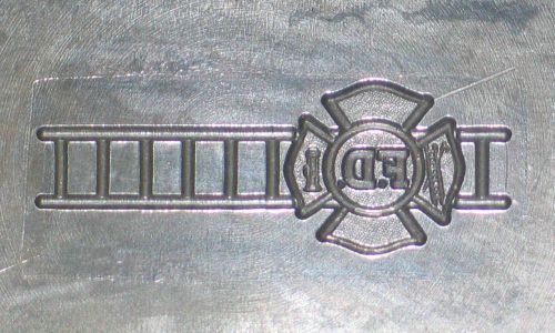 Vintage Machinist Steel Metal Die - FIREMAN&#039;S SHIELD &amp; LADDER