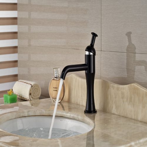Fashion basin faucet black painting baked creative vessel sink mixer tap 1 hole for sale