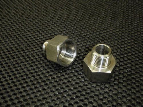 STAINLESS STEEL ADAPTER REDUCER 1&#034; FEMALE x 1/2&#034; MALE NPT PIPE