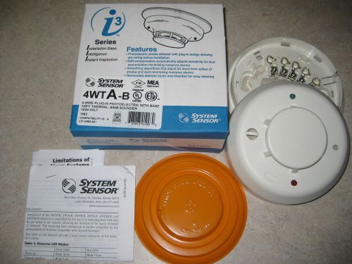 System sensor 4wta-b 4wtab smoke detector heat detector sounder 12/24v alarm for sale
