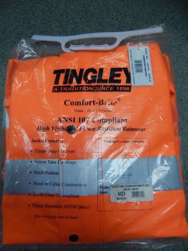 New tingley comfort brite high visibility flame resistant rain jacket medium for sale