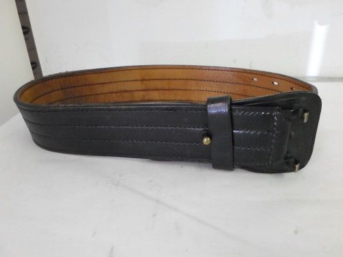 Don Hume Black Leather Duty Belt B101, Size 26, 2 1/4&#034; Wide