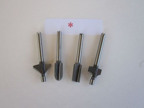4 Assorted Dremel  Brand Router Bits 1/8&#034; Shank Fits ROTARY TOOLS
