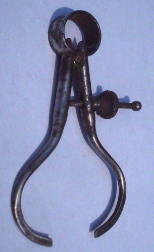 Vintage starrett toolmakers spring-type outside caliper 2+1/2 in legs solid nut for sale