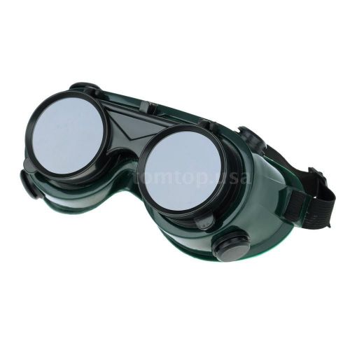 Welding goggles flip up lens welder solder eye glasses safety green + black for sale
