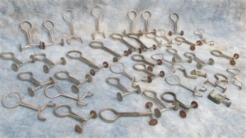 Lot High School Laboratory Metal Pinch Clamps Hooks Vintage Lab Equipment