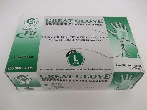 GREAT GLOVE Latex Powder-Free Sz Large - Disposable 20015 fit-L-BX  Pack of 100