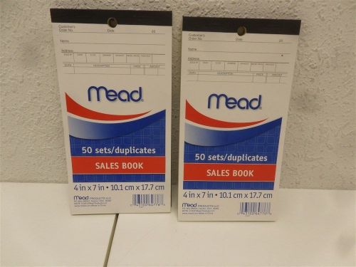 Mead 64776 4&#034; X 7-11/16&#034; Sales Book W/ Duplicates 50 Count, 2 Each 100 Total