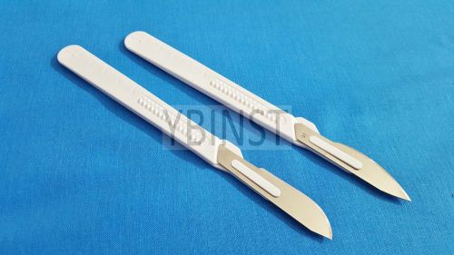 LOT OF 4 PCS DISPOSABLE STERILE SURGICAL SCALPELS #22 #24 WITH PLASTIC HANDLE
