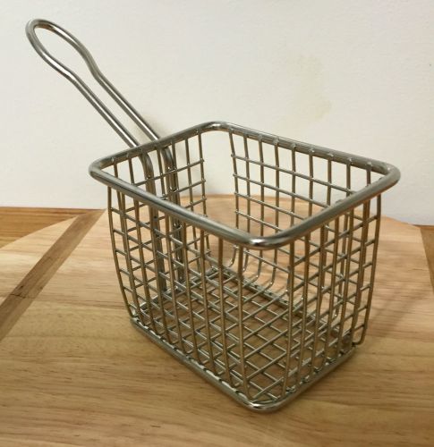 Rectangular tabletop mini fry basket, stainless for sale