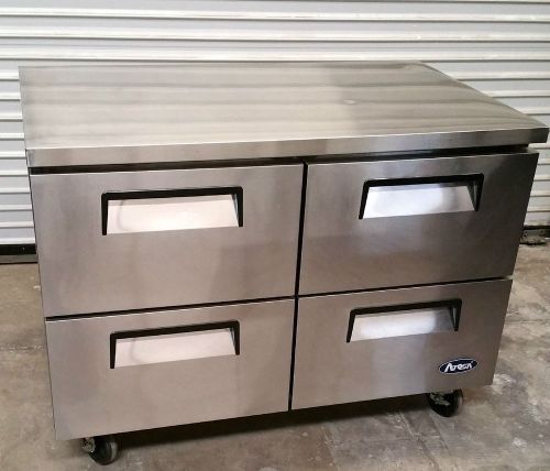 NEW 60&#034; 4 DRAWERS UNDERCOUNTER WORKTOP REFRIGERATOR WITH CASTERS FREE SHIPPING