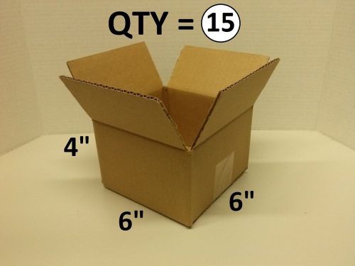 Lot of 15 brand new 6x6x4 cardboard corrugated shipping boxes 4x6x6 - 32 ect for sale