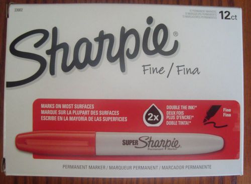 (11) NEW Super Sharpie - Red Ink - Fine Point - Permanent Marker 11 Pack 33002