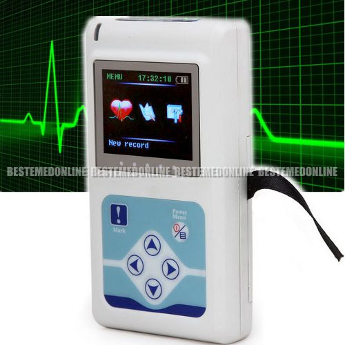 Software updated 3-channel ECG Holter Recorder System Monitor Electrocardiograph