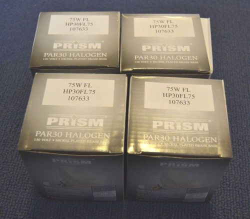4 PRISM PAR30 HP30FL75  107633  HALOGEN INDOOR/OUTDOOR, CRISP WHITE LIGHT, NEW!