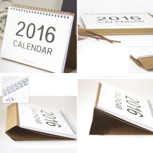 2015-2016 Academic Year Desk Pad Calendar Endless Brown Paper Material
