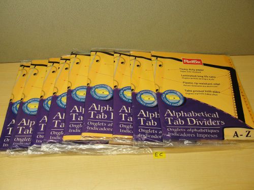 Lot of 9 Postfax alphabetical tab dividers A-Z  Letter Size 3-hole punched YEC