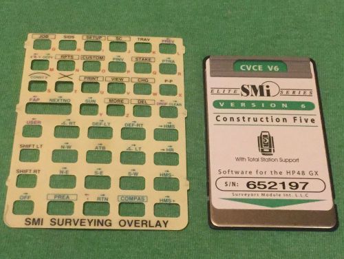 SMI Construction Five Card + Manual Overlay for HP 48GX Calculator