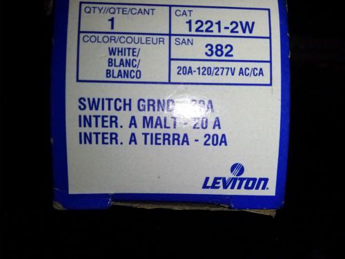 Leviton 1221-2W Switch Ground 20A 120/277V.