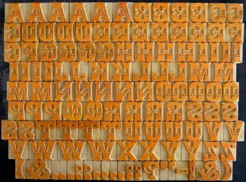 118 letterpress wood type designer alphabets+punctuations-complete set-bp125 -nr for sale