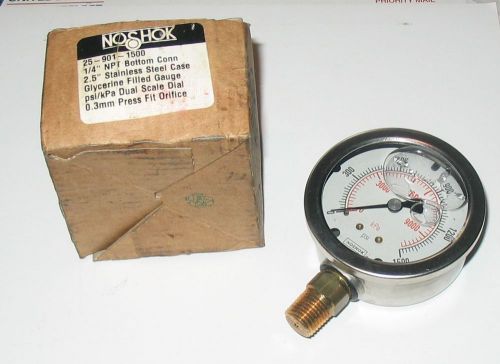 NOSHOK 25-901-1500 GLYCERINE FILLED GAUGE