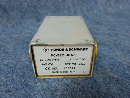 Rohde &amp; Schwarz NAP-Z6 Power Head: 25-1000 MHz, 1100W / 50 ohm
