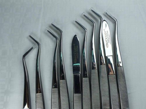 Dental Dressing 10 Tweezers Serrated head Cotton ADDLER German Stainless Rust Pr