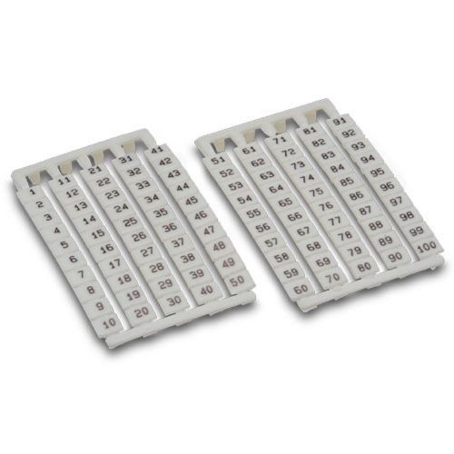 DINnectors Marking Tags, 5 mm, numbered 1-100 &amp; 101-200, 500 EACH FOR DN-TL14