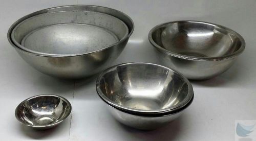 Lot of 11 Stainless Commercial Kitchen Mixing Bowl Various Size Food Restaurant