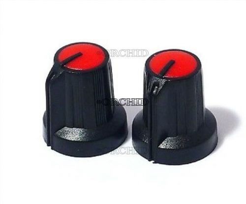 10pcs black knob with red pointer for potentiometer hight 15 mm #716920