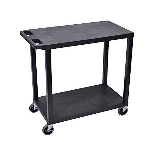 NEW Offex 18 x 32 Inches Cart with 2 Flat Shelves  Black (OF-EC22-B)