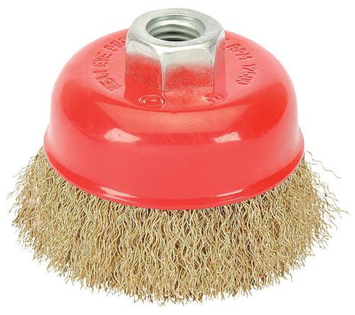 3&#034; x 5/8&#034; arbor fine crimped wire cup wheel brush - for angle grinders for sale