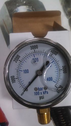 Liquid-filled gly  pressure gauge 0 to 6000 psi 2.5&#034; face for sale