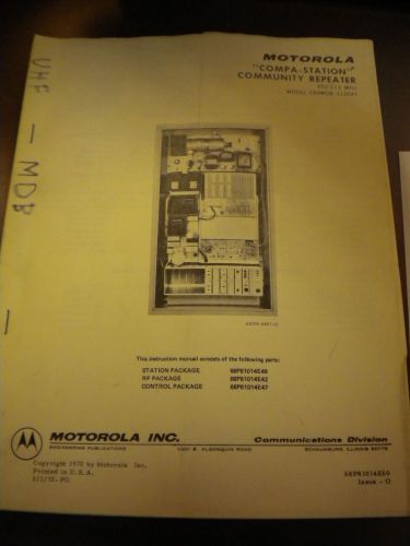 Motorola Community Repeater Instruction Manual 450-512MHZ
