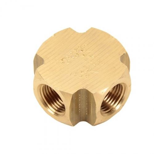 1/8&#034; female npt fnpt 4-way cross solid brass fitting class union for sale