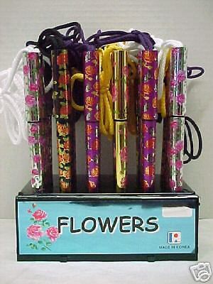 Lot of - 24 - Neck Ballpoint Pens. Flowers, Butterflies