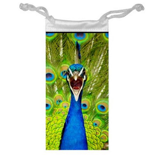 Peacock Jewelry Bag or Glasses Cellphone Money for Gifts size 3&#034; x 6&#034;