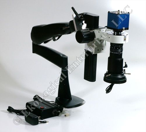 Video inspection microscope: navitar tv zoom 7000 lens+articulated arm+led light for sale