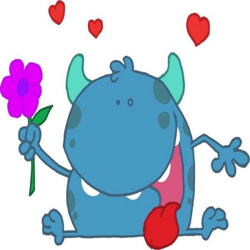 30 Custom Blue Love Monster Personalized Address Labels